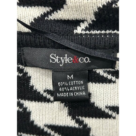Style & Co. Houndstooth Open Front Cardigan Sweater Sz M - Picture 5 of 9